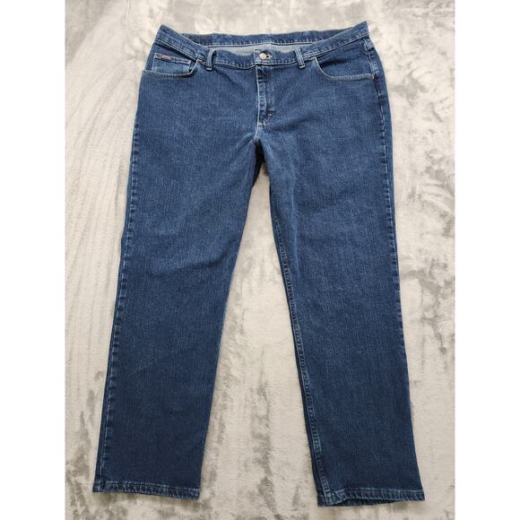 Vintage Riders Eased Fit High Rise Straight Leg Jean Size 22W Blue Stretch Denim - Picture 1 of 13